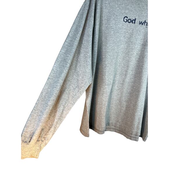 Alstyle Apparel GOD WHO T-Shirt Long Sleeve Crewneck 2XL - Picture 5 of 6